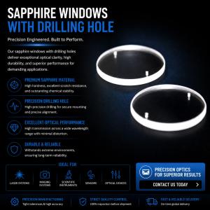 Sapphire Windows with Precision-Drilled Holes